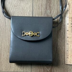 NWT, Elegant Grey Faux Leather Crossbody Bag with gold tone accent